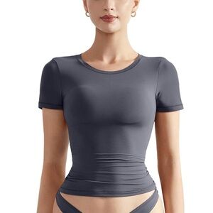 Women's Short Sleeve Ash Gray Top